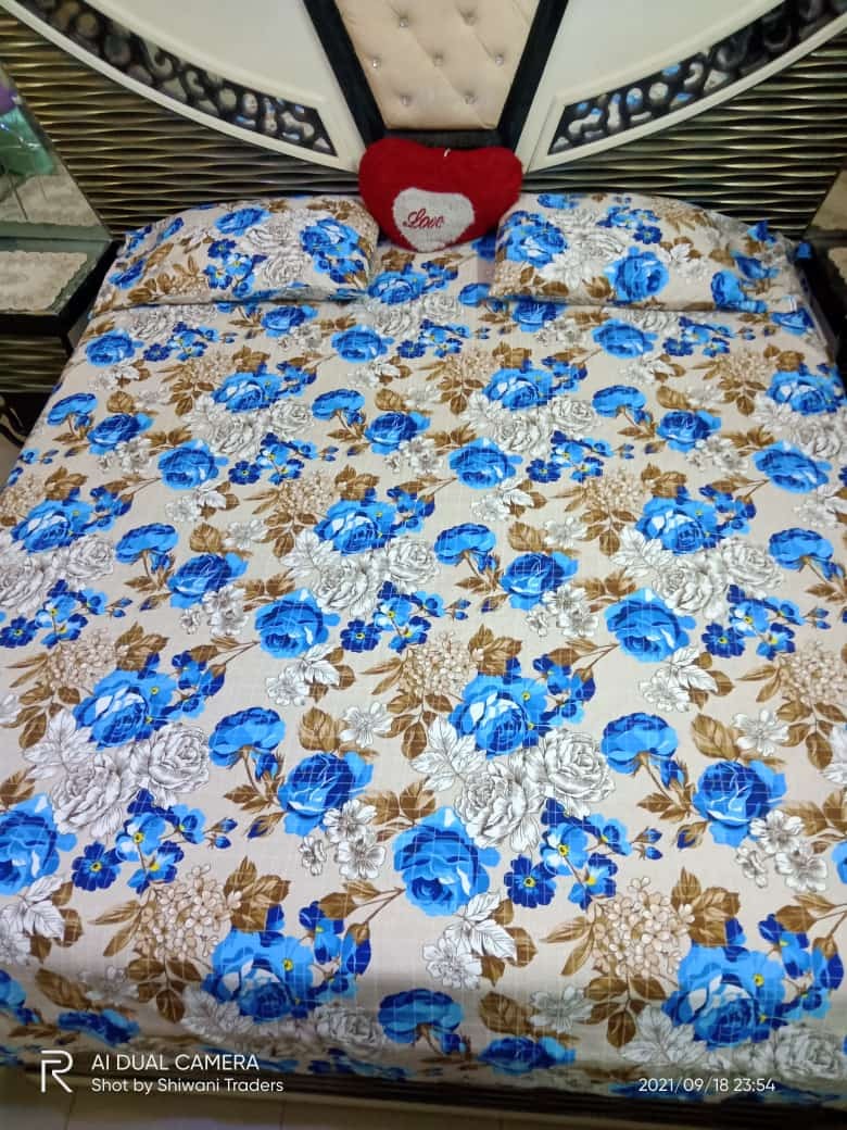 Asian Fabrics | King size crystal cotton 3D Bedsheet