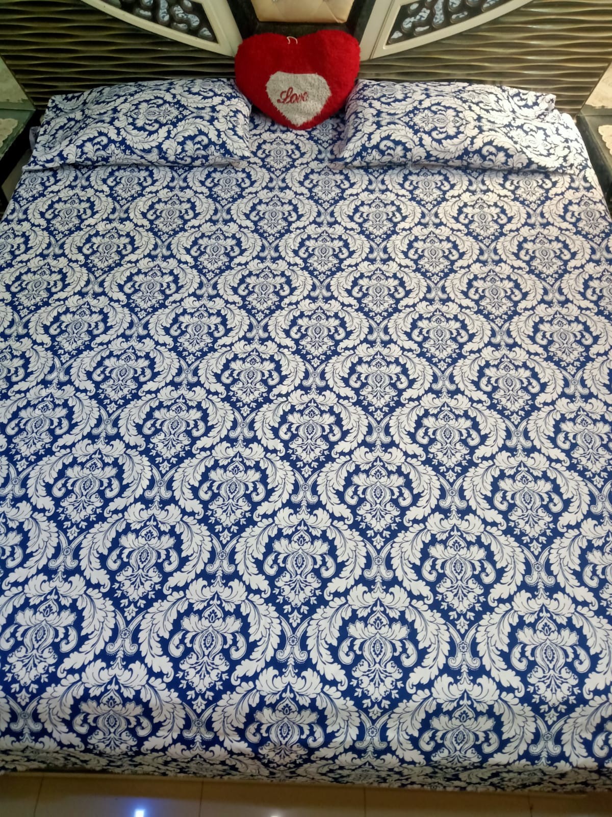 Asian Fabrics | King size crystal cotton 3D Bedsheet