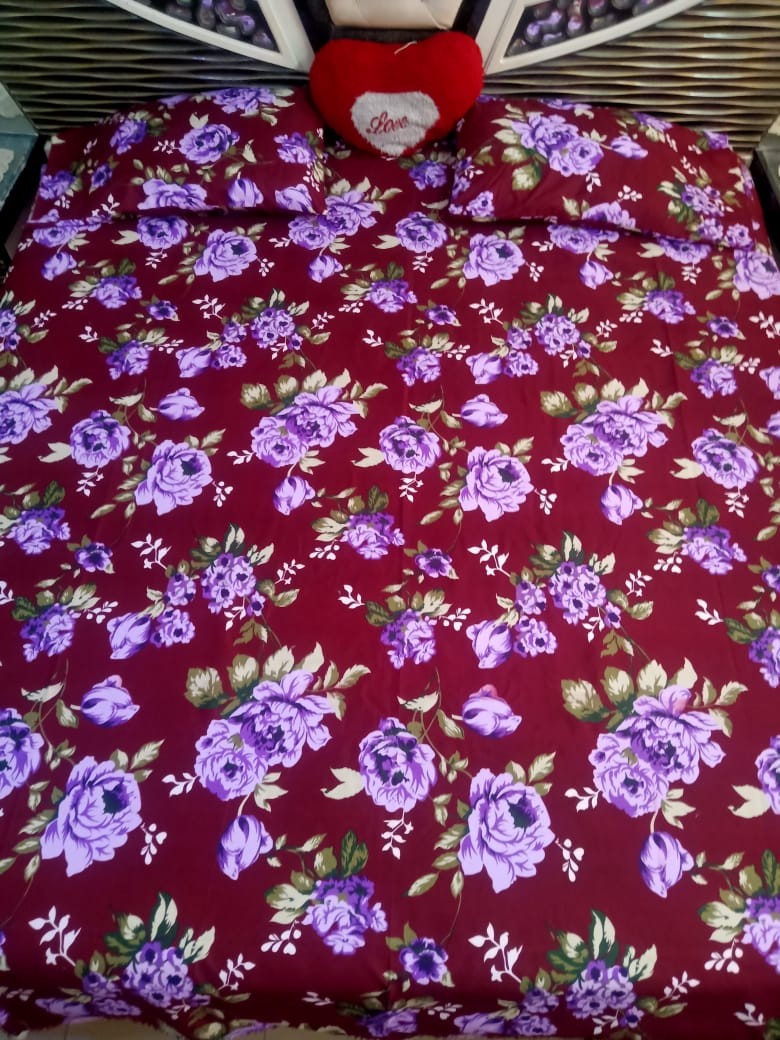 Asian Fabrics | King size crystal cotton 3D Bedsheet