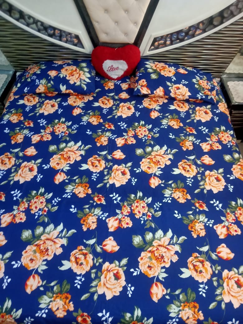 Asian Fabrics | King size crystal cotton 3D Bedsheet