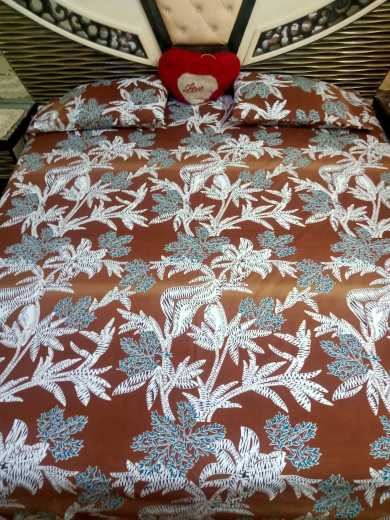 Asian Fabrics | King size crystal cotton 3D Bedsheet